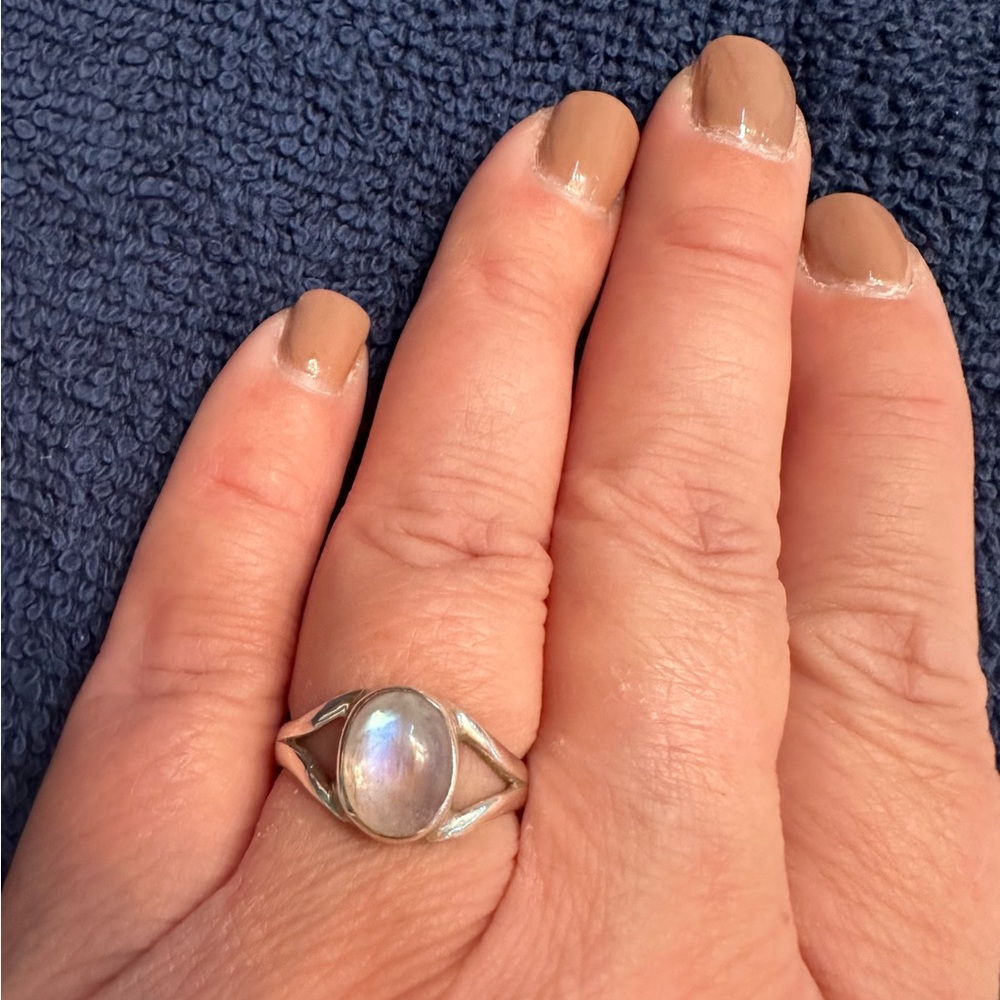 Rainbow Moonstone Gemstone 925 Solid Sterling Sil… - image 1